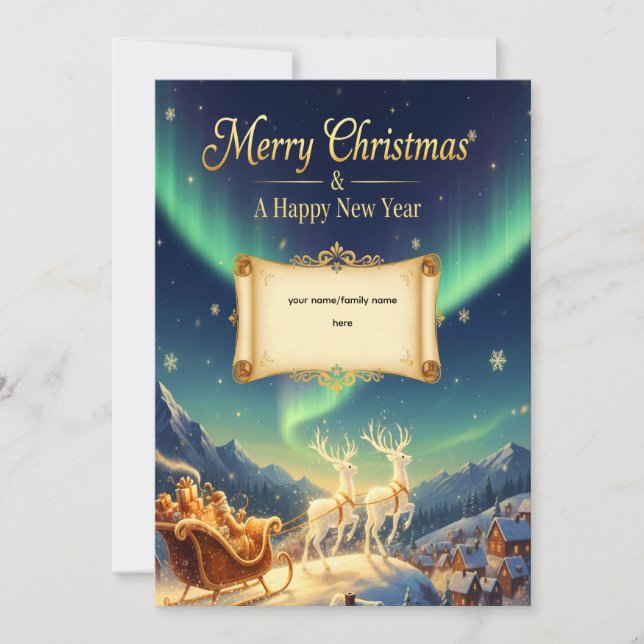 Carte Elegant Winter Scene Personalized Christmas Greeti (Devant)