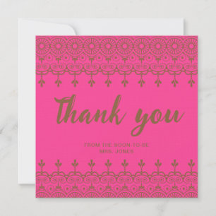 Carte Elégante aquarelle fleurie douche nuptiale merci