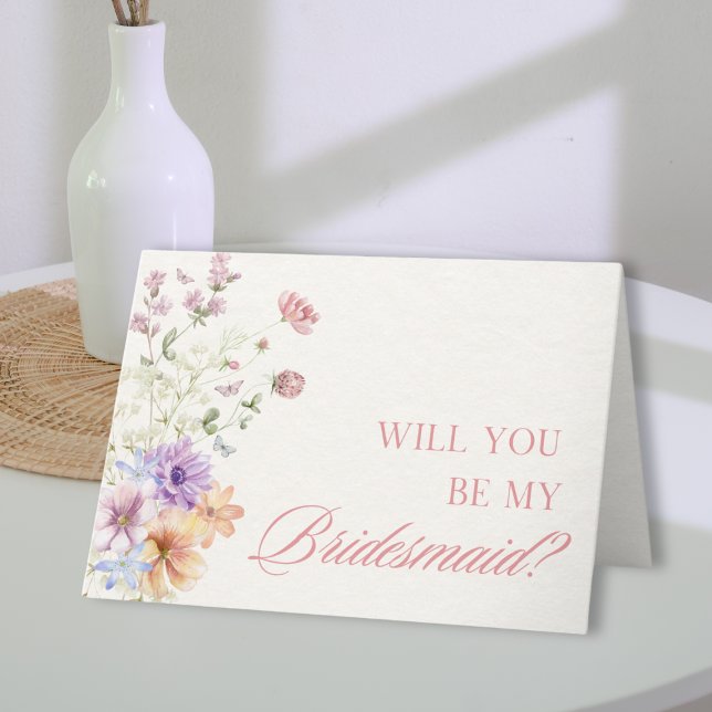 Carte Elégante aquarelle Floral Bridesmaid Proposition (Créateur téléchargé)