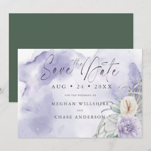 Carte Elégante aquarelle florale Lilac Peony