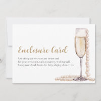 Carte élégante avec perles dorées et prosecco incl