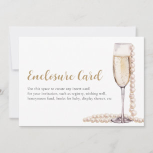 Carte élégante avec perles dorées et prosecco incl