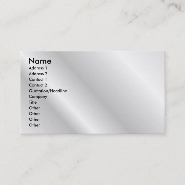 Carte élégante blanche de profil (Devant)