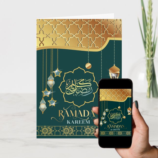 Carte Élégante calligraphie arabe Ramadan Kareem Salutat (Créateur téléchargé)