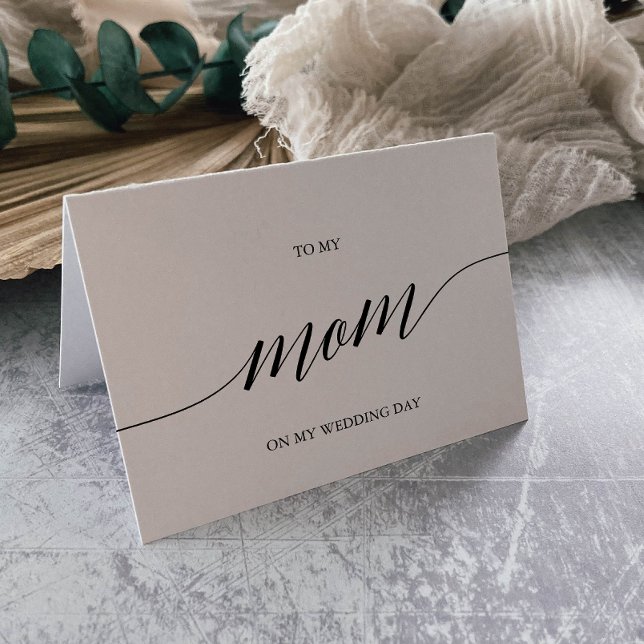 Carte Élégante Calligraphie Noire À Mon Mariage Maman (Créateur téléchargé)