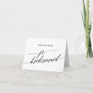 Carte Élégante calligraphie noire Jr Bridesmaid Proposit