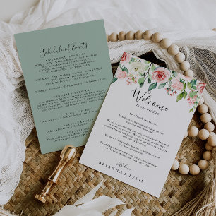 Carte Élégante Dainty Floral Mariage Bienvenue