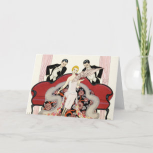 Carte Elégante dame à Paris Art Déco