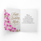 Carte élégante d'anniversaire pour maman avec orch