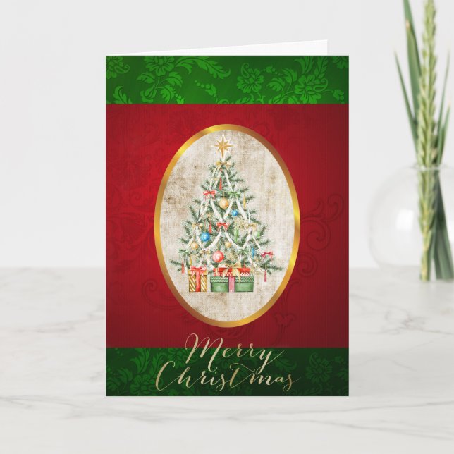 Carte élégante d'arbre de Noël (Devant)