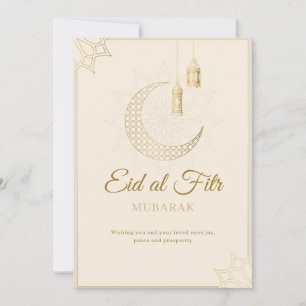Carte élégante de Eid al-Fitr Moubarak minimale is