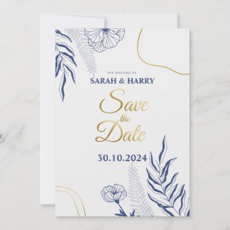 Carte élégante de faire-part de mariage botanique