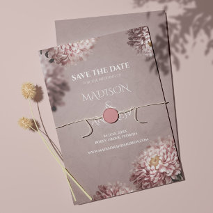 Carte élégante de mariage florale à conserver pour