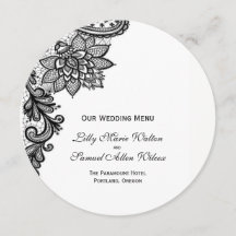 Carte élégante de menu de dentelle