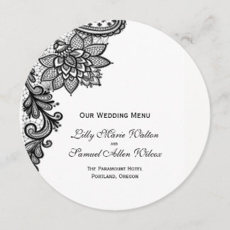 Carte élégante de menu de dentelle