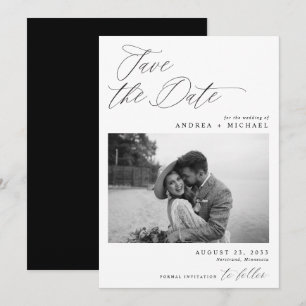 Carte Élégante de Mise à Jour de Date de Mariage a