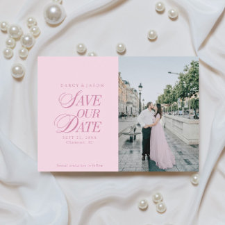 Carte Élégante de Mise en Garde Rose Pastel de Cla
