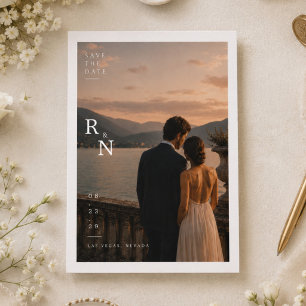 Carte élégante de monogramme de mariage pour annon