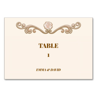 Carte élégante de numéro de table de mariage