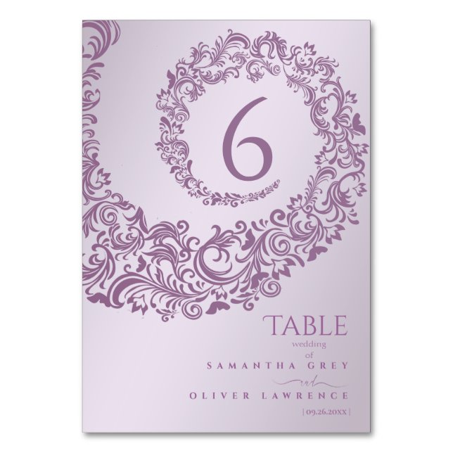 Carte élégante de numéro de table de mariage en da (Par défaut)