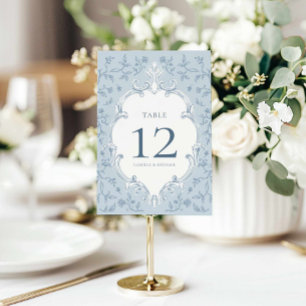 Carte élégante de numéro de table de mariage en to