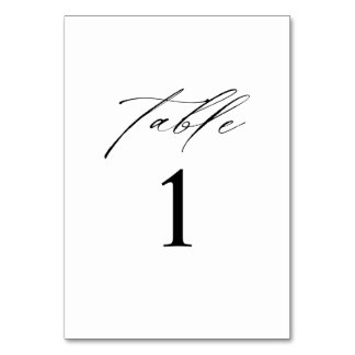 Carte élégante de numéro de table de mariage minim