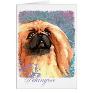 Carte élégante de Pekingese
