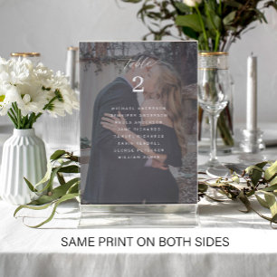 Carte élégante de plan de table de mariage avec ph