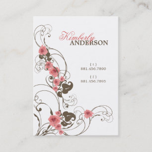 Carte élégante de profil de Fleur de roses roses