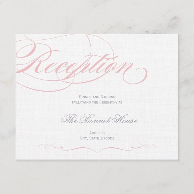 Carte élégante de réception de manuscrit - (Devant)