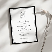 Carte élégante de sauvegarde de date de mariage à