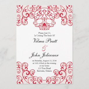 Carte élégante d'invitation de Calavera de crâne