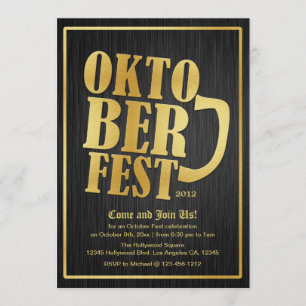Carte élégante d'Oktoberfest de noir et d'or