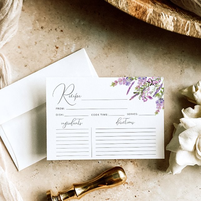 Carte Elégante Fête des mariées Fleur sauvage Recette (Créateur téléchargé)