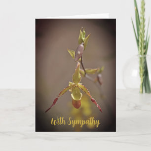 Carte Elégante Fleur Orange Jaune Orchidée Avec Sympathi