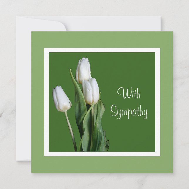 Carte Élégante fleurs de tulipe blanche beaux art sympat (Devant)