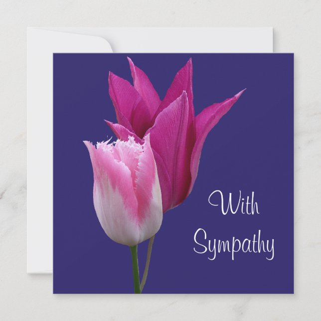 Carte Élégante fleurs de tulipe rose fine art lilas symp (Devant)