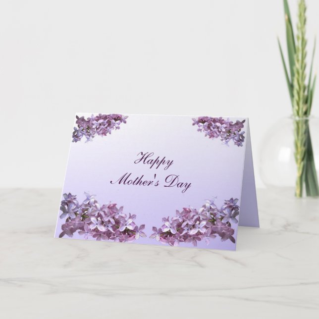 Carte Elégante Lilacs Fête des mères (Devant)