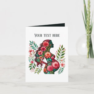 Carte Élégante maman enceinte ajouter du texte n'importe