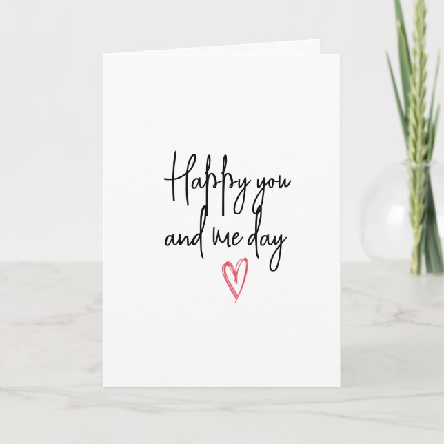 Carte élégante minimaliste romantique d'anniversai (Devant)