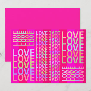 Carte Élégante, moderne et colorée Typographie "AMOUR" A