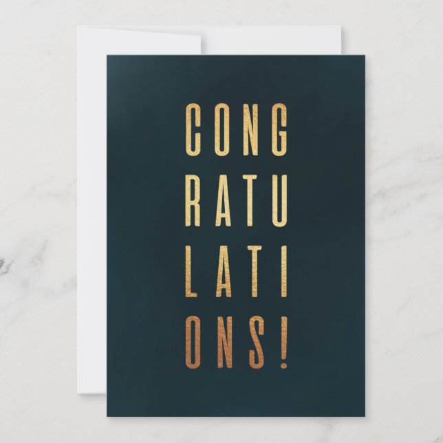 Carte Elégante or simple typographie félicitations (Devant)
