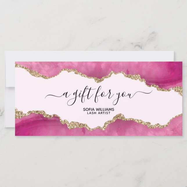 Carte Élégante Parties scintillant dorée moderne Agate r (Devant)