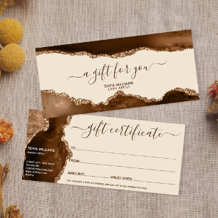 Carte Élégante Parties scintillant moderne or Brown Agat