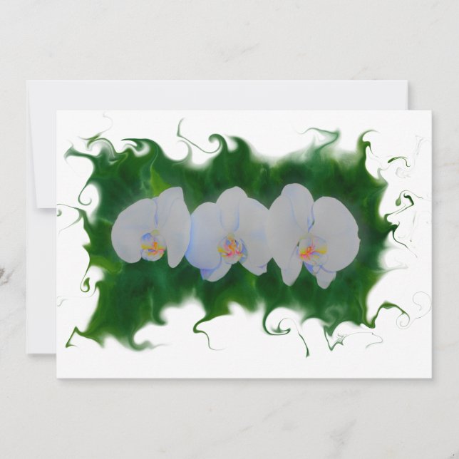Carte Elégante peinture d'orchidée aquarelle (Devant)