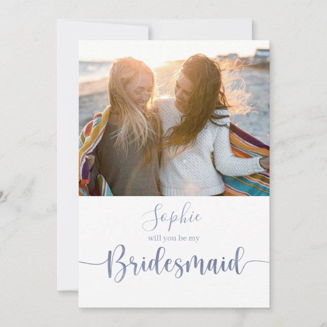 Carte Élégante Photo Script Serez-Vous Ma Femme D'Accuei (Devant)