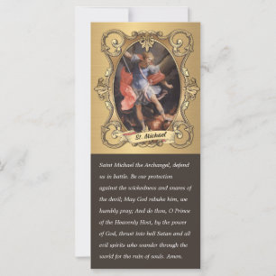 Carte Élégante prière St. Michael Religieux