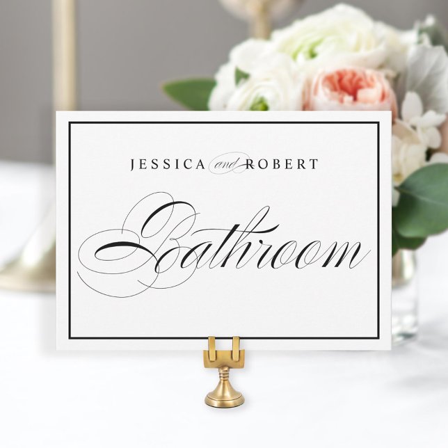 Carte Élégante salle de bain de mariage Signal Bordure n (Créateur téléchargé)