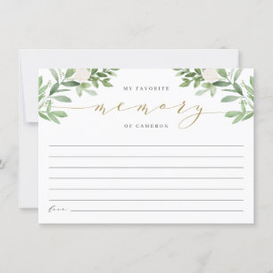Carte Élégante verdure Ma mémoire préférée de la mariée