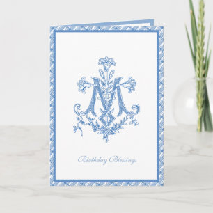Carte Élégante Vierge Religieuse Marie Florale